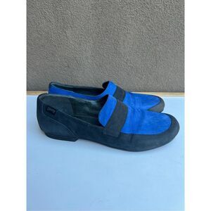 Camper Twins Loafers Flats 39 8.5 Black Blue Suede Leather Slip On Comfort Shoes